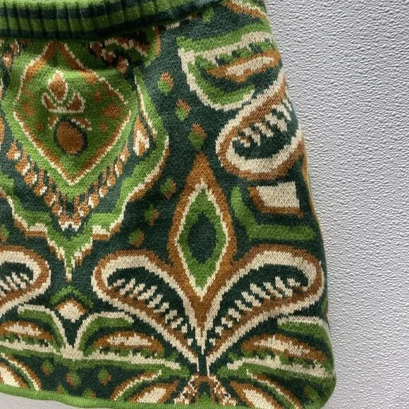 Farm Rio Women's Pineapple Ikat Knit Mini Skirt Green Size XL | Vibrant Tropical - Picture 8 of 10